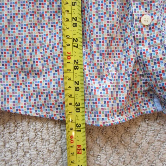 Haupt Men's Shirt Multicolored Squares Size L Large 16.5 Cotton - Picture 11 of 14